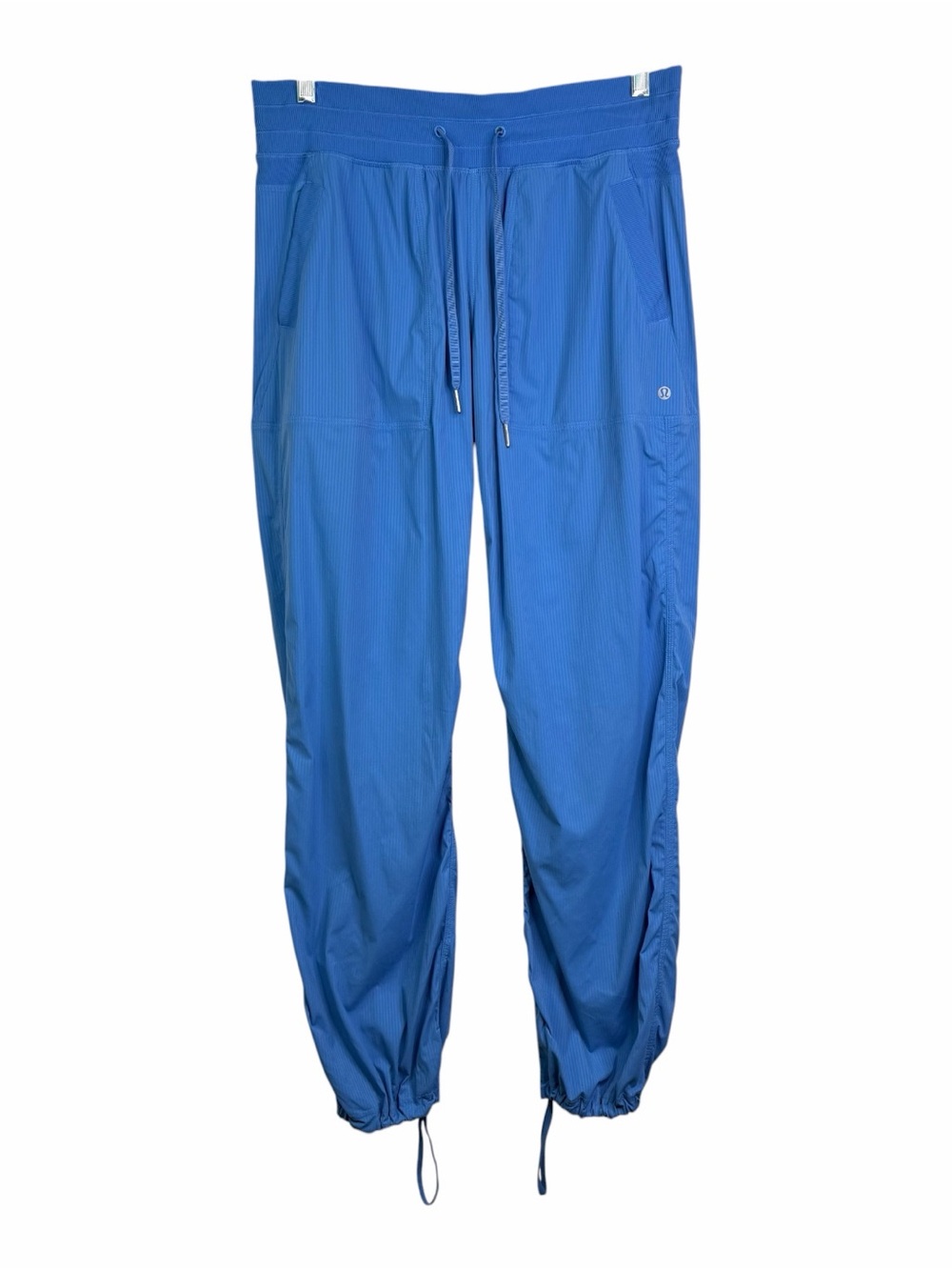 Lululemon Dance Studio Mid-Rise Blue Pants Drawstring Bottom Women's Size 10